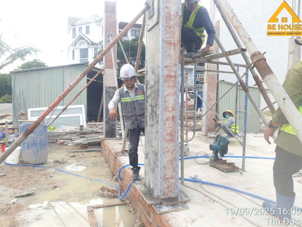 Tiến độ thi công nhà phố giai đoạn phần thân